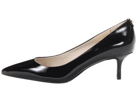 michael michael kors mk flex kitten pump black patent 